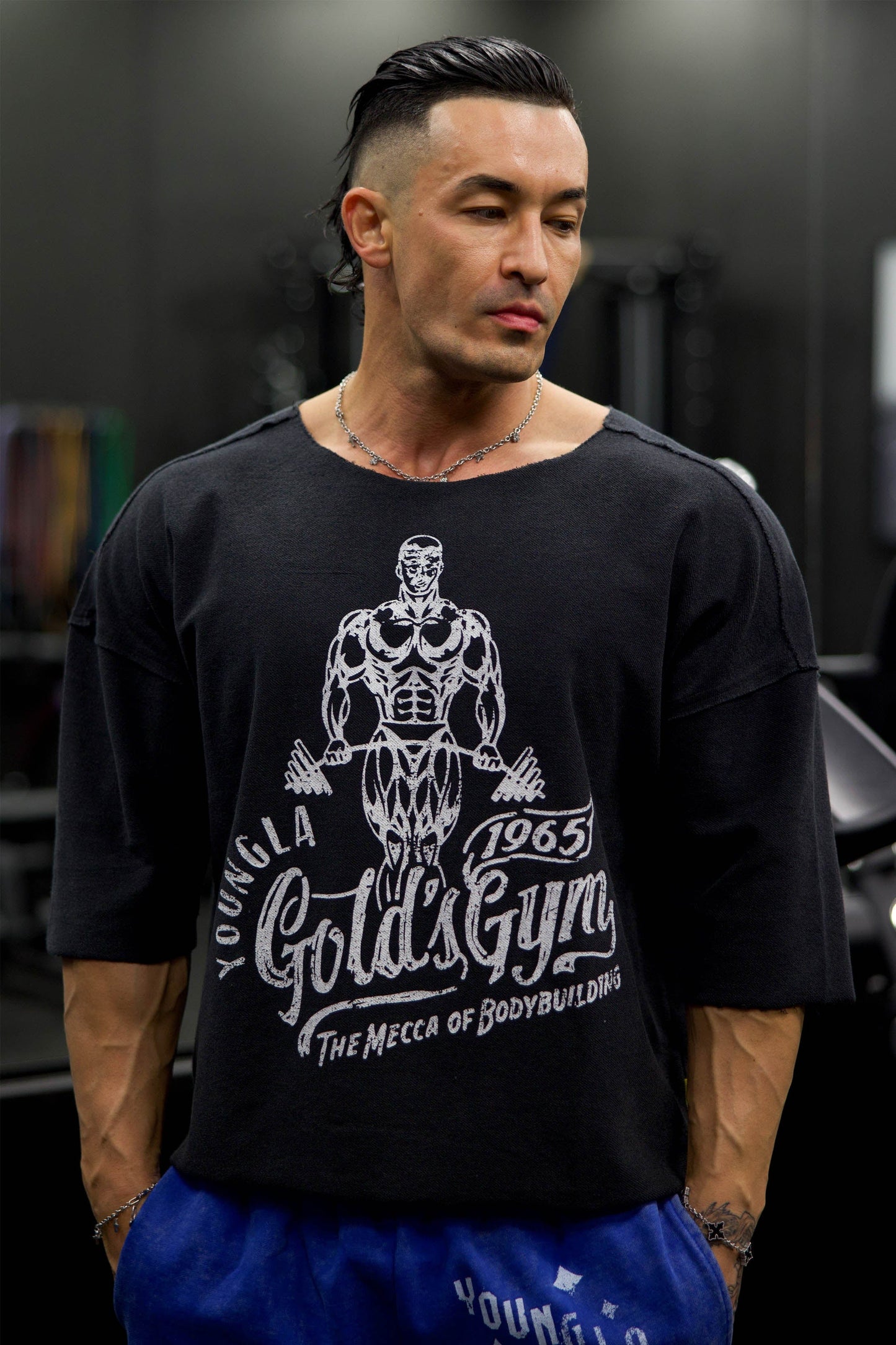 5021 - Golds Gym Wide Neck Terry Tee